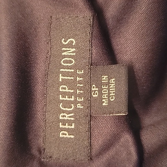 Perceptions Sleeveless Dress, Size 6P. Blue and Black - Picture 5 of 6